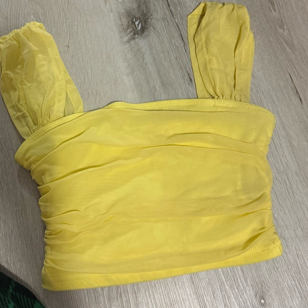 SHEIN Yellow Crop Top